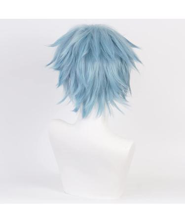 Lwiuentx MHA Cosplay Shigaraki Tomura Short Blue Wig + Free Wig Cap | International Shipping Available - Buy Online on GoSupps.com