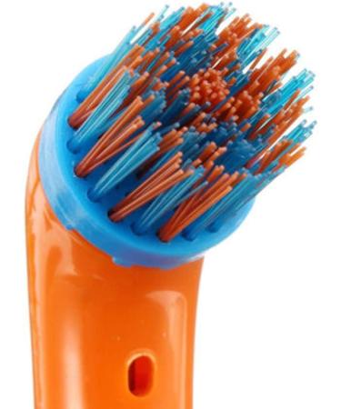 Household Sonic Electric Cleaning Brush Power Scrubber with All Purpose 4 Brush Head Dirt Oil Dust Cleaner (Orange) - Buy Online on GoSupps.com