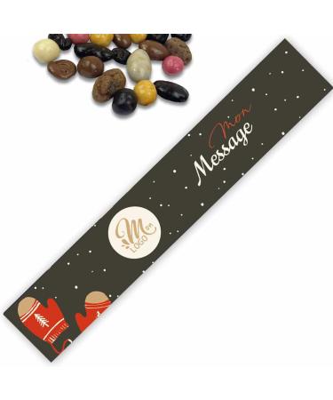 Pack of 50 Christmas Mix Sticks, Personalised with Your Logo and Message – Christmas Gift for Business Customers Employees (Snowflake Theme)