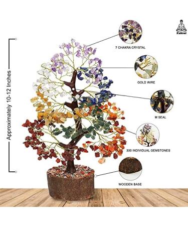 Kuhvai Seven Chakra Tree of Life Crystal Tree for Positive Energy | Feng Shui Stone Decor with Healing Gemstones Pendant - Buy Online on GoSupps.com