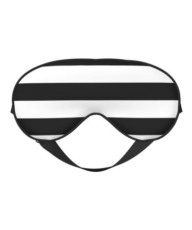 SSIMOO Stripes Black White Sleep Mask-Adjustable Breathable Fashionable Eye Mask for A Comfortable Sleep Experience
