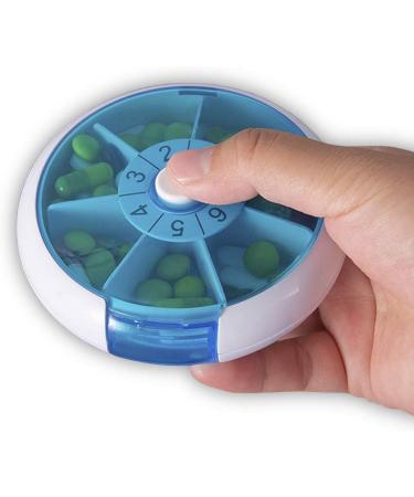 Buy SZREDU Round Pill Organizer - 7-Day Rotating Daily Medicine Case for Vitamins & Travel - Efficient Pill Management - Buy Online on GoSupps.com