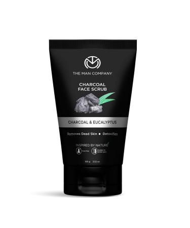 The Man Company Natural Charcoal Face Scrub with Lemongrass and Eucalyptus - 3.5 Oz. | Skin Exfoliating & Detox Anti Acne Blackhead removing Face Scrub