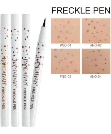 PICKX Freckle Pen 4 Colors Natural Freckle Pen Fake Freckle Pen Waterproof Long Lasting Soft Spots Natural Relaxing Sun Makeup(Light Brown Natural Coffee Chestnut Dark Brown) (Natural Coffee) - Buy Online on GoSupps.com