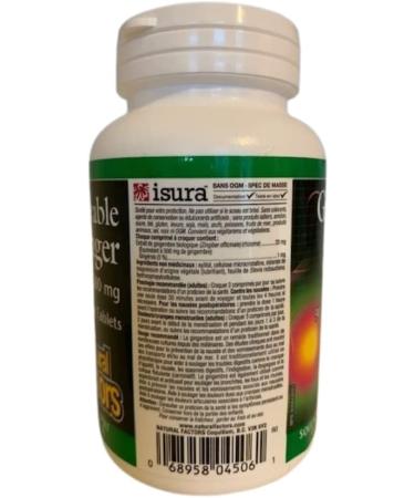 Ginger Chewable Tablets 500 MG - 90 Tablets | Natural Digestive Support - Buy Online on GoSupps.com