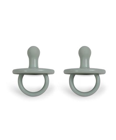 Filibabba Silicone Pacifier Set | 100% Silicone Baby Pacifiers in Moss Green | Danish Design | 2 Pieces with Storage Box - Buy Online on GoSupps.com