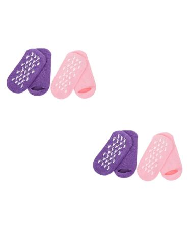 Healeved 4 Pairs Gel Socks Dry Feet Skincare Products for Family for a Friend Moisturizing Socks Foot Care Socks Soft Boots Women's Socks Foot Mask Miss Essential Oil Cotton Yarn