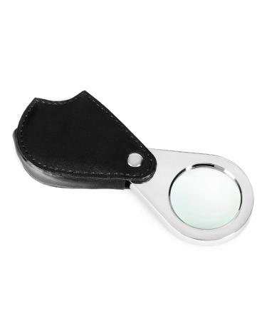 Pull Portable Magnifying Glass 2.5 Times / 45 Times Handheld Reading Magnifying Glass high Power Mirror with LED Lights Good Times