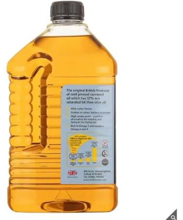 Hillfarm Extra Virgin Cold Pressed Rapeseed Oil | Rich in the 3 Omega's | Golden in Colour | Buttery in Taste | Fry | Roast | Dress & Bake | 2L - Buy Online on GoSupps.com