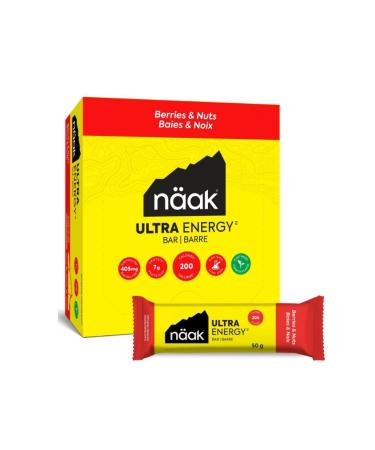 N ak Berries & Nuts Ultra Energy Bars 12 Pack High Protein Snack High Fiber Dairy Free Vegan