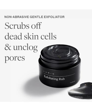 Lumin Exfoliating Rub for Men (1 oz) - Activated Charcoal Face Exfoliator for Dullness, Dryness, Dark Spots, Blackheads & Shaving Irritation - Buy Online on GoSupps.com