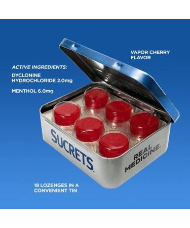 Sucrets Sore Throat Lozenges - Wild Cherry Flavor | 18 Count Each | Pack of 5 | Buy Internationally - Buy Online on GoSupps.com