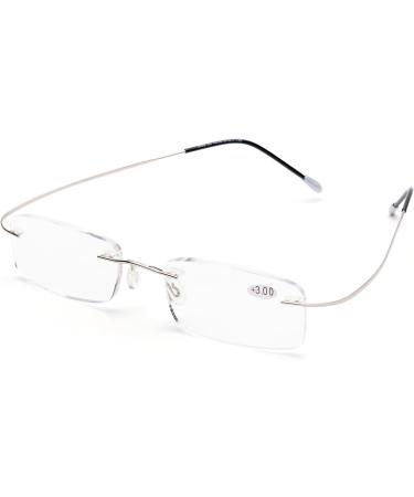 ZUVGEES 3 Pack Rimless Metal Blue Light Filter Reading Glasses - Lightweight Anti-Blue Computer Glasses for Men & Women | 2.0x Magnification - Buy Online on GoSupps.com