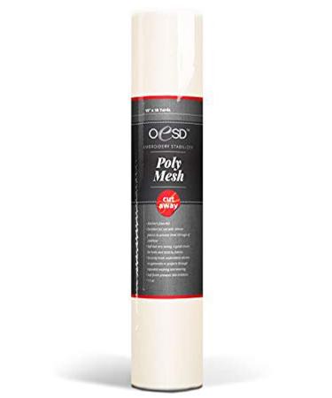 OESD Polymesh Cut-Away Stabilizer White 10" x 10 Yard Roll