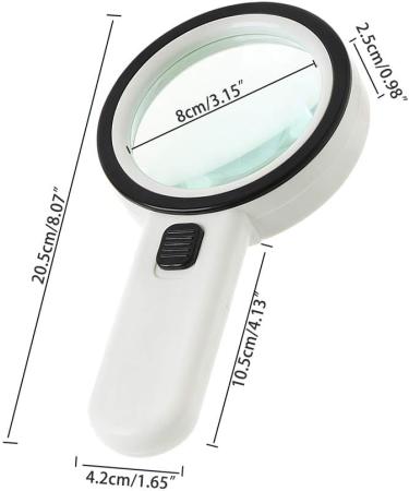 30X Lighted Glass Handheld Reading Magnifier Glass with 12 LED Lights for Seniors & Kids Double Glass Lens - Buy Online on GoSupps.com
