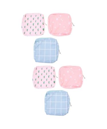 Healeved 6 pieces 1 set of aunt's towel-storage pocket portable lipstick bag holder for breastfeeding inserts tampon bag holder fashionable pockets aunt towel travel storage box