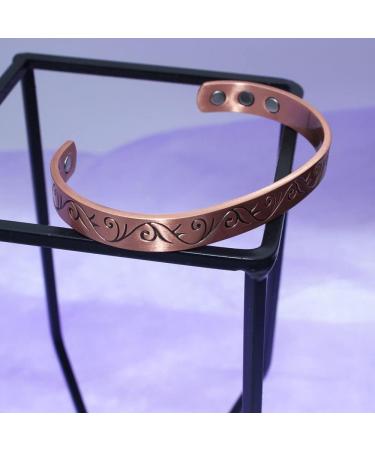 LONGRN Copper Magnetic Bracelet for Men & Women - 6 Powerful Magnets for Health Benefits | Stylish Alternative Therapy Jewelry - Buy Online on GoSupps.com