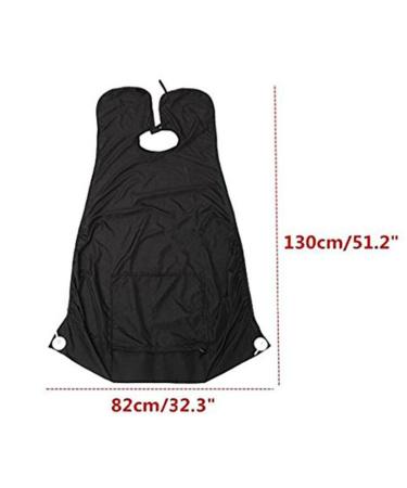 ZAWARA Men's Shave Beard Cape Carrier - Haircut Apron & Facial Clean Bib Clipping Catcher - Black - International Shipping Available - Buy Online on GoSupps.com