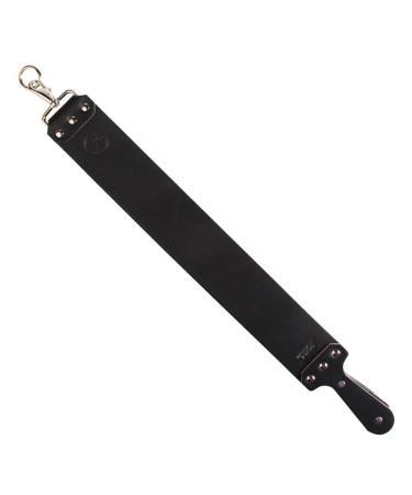 RoyalShave 3" Latigo Leather Straight Razor Strop with Handle (BLACK)