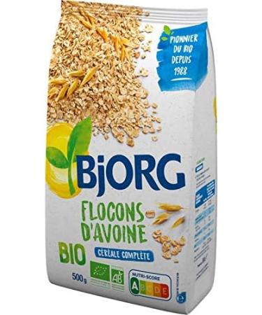 BJORG Flocons d'Avoine Bio 500g - Le petit d jeuner sain et quilibr pour toute la famille ! - Lot De 4 - Vendu Par Lot - Buy Online on GoSupps.com