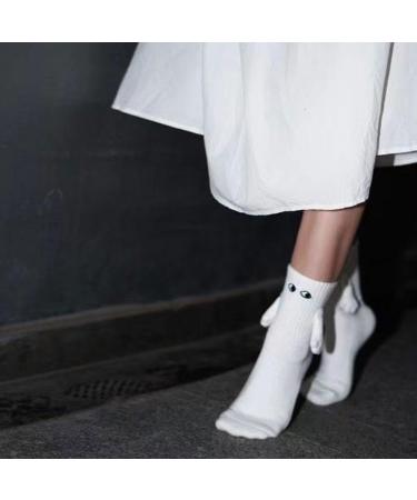 Magnetic Suction 3D Couple Socks | Funny Novelty Hand In Hand Design | One Size Black + White - Buy Online on GoSupps.com