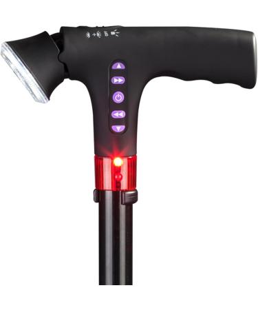 Walking Cane with Light Canes Led Light Alarm Walking Stick with Light Folding Cane with Led Light Walking Canes for Seniors Travel Adjustable Cane with Alarm Led Light Radio - Buy Online on GoSupps.com