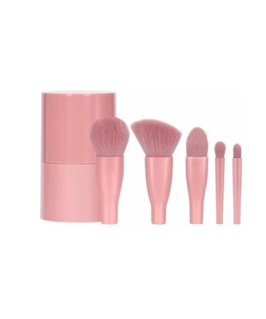 Makeup Brush Portable Makeup Brushes Mini Make Up Brush Easy to Carry Cosmetic Powder Foundation Contour Eye Brush Sets (Color : Pink Red Rose)
