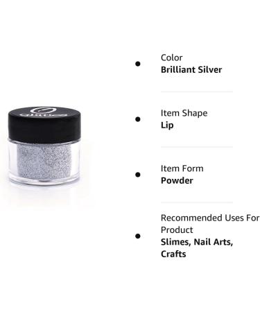 GLITTIES Brilliant Silver Extra Fine Loose Glitter Powder - Safe for Skin - 10g Jar for Makeup, Tattoos, Hair, Nails & More! - Buy Online on GoSupps.com