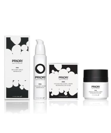 Priori Skincare Protect & Repair Beauty Bundle DNA Recovery Serum DNA Intense Recovery Face Cream Antioxidant Vitamin C Blue Light Protection Dermatologist Tested Fragrance Free