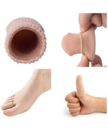 MQFORU Adjustable Gel Toe & Finger Caps - 4PCS (Large) | Toe & Finger Cushion Sleeves Protectors for Toe Caps, Ribbed Knit Design - Buy Online on GoSupps.com