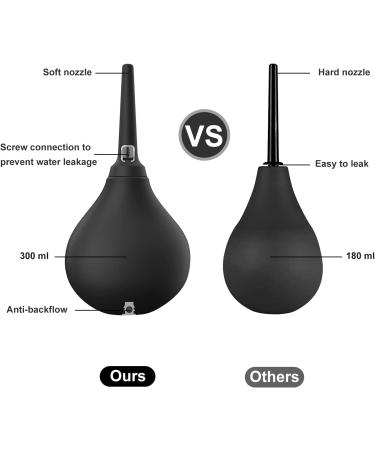 10oz Silicone Enema Douche for Colon Cleansing and Detox - Leakproof, Reusable Vaginal and Anal Cleaner in Raven Red and Black - Buy Online on GoSupps.com