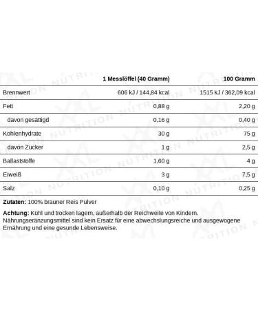 Buy XXL Nutrition Perfect Reis Powder - 100% Brown Basmati Rice Complex Carbohydrates Weight Gainer Meal Replacement - 5000g Flavors Available - International Shipping - Buy Online on GoSupps.com