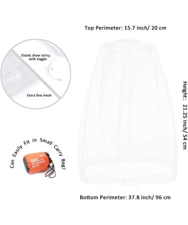 Cinvo Bug Net Face Netting Head Mesh Hat for Outdoor Activities - White - Free Stock Pouch - Protects Against Bugs, Gnats, and Midges - Buy Online on GoSupps.com