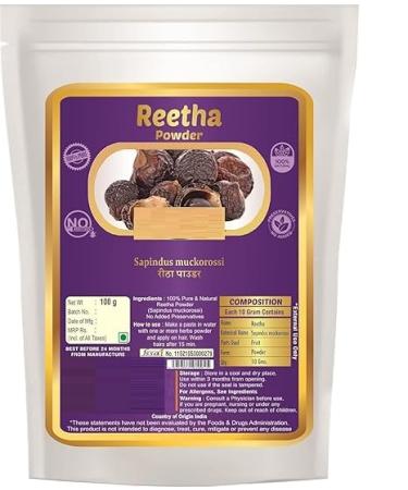 JEVR Natural Aritha Powder - Reetha Powder - Ritha - Soaps (Sapindus Mukorossi) for hair - 100 g