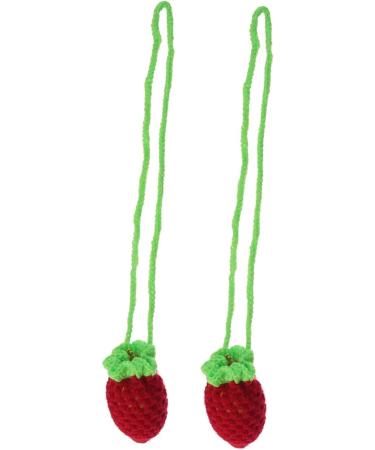 Zerodeko 2pcs Strawberries Fruit Candy Bags Goodie Bags for Kids Egg Bags Mesh Bag Crochet Net Bag Shopping - Buy Online on GoSupps.com