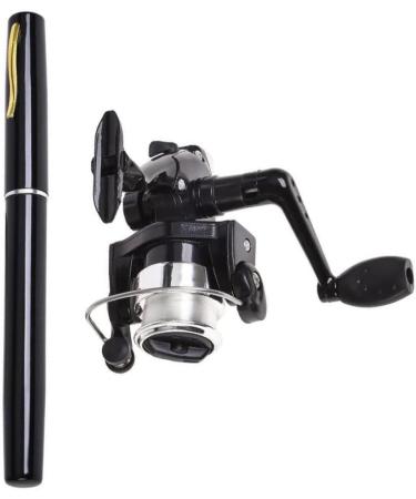 Portable Mini Fishing Rod - Compact Pen Style with Rotating Wheel & Bag for Winter Outdoor Fishing | Fishing Accessories in Black - Buy Online on GoSupps.com