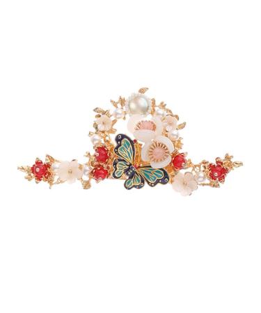 Chinese Wedding Bride Hair Accessory Chinese Hanfu Headdress Bride Full Set of Hair Fringe Hairpin Wearing A Hairpin with Characteristic Elements