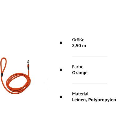 Customizable Rope Leash with Hand Loop 10mm 27 Colors 7 Lengths | 2.50m Orange International Shipping Available - Buy Online on GoSupps.com