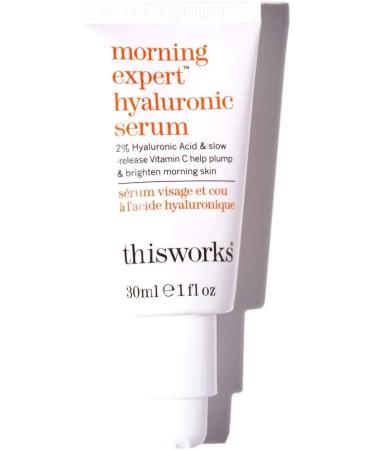 This Works Morning Expert Hyaluronic Serum 30 ml - Youth-Boosting Hyaluronic Acid Serum with Vitamin C and Persian Silk Tree Extract - Hydrating Serum with 2 Percent Hyaluronic Acid to Brighten Skin - Buy Online on GoSupps.com
