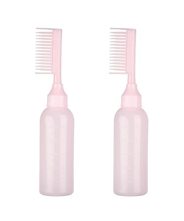 UNVOJL 2 Pack Root Comb Applicator Bottle Hair Dye Dispensing Bottle with Scale for Home Salon (Pink) - Buy Online on GoSupps.com