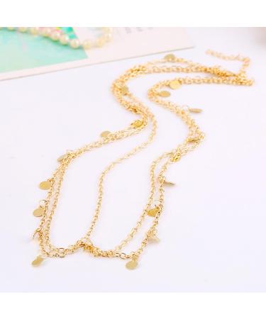 Jewelry Chain Headpiece Head Chain Jewelry Headpiece Forehead Chain Tassel Metal Sequin Hair Band Decoration Accessary for Wedding Prom Party Golden - Buy Online on GoSupps.com