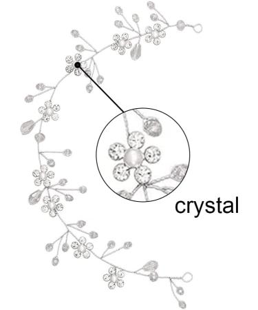 Hair Vine Crystal Headband Pearl Headpiece for Wedding Bride Bridesmaid - Buy Online on GoSupps.com