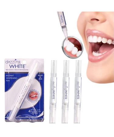LPDM Dazzling White No Sensitivity Advance Natural Instant Whitening Pen Teeth Whitening Pen 3 Pens 4 Shades Whiter in A Week for Teeth Whitening and Brightening Tooth Whitening Pen (3 Pack)