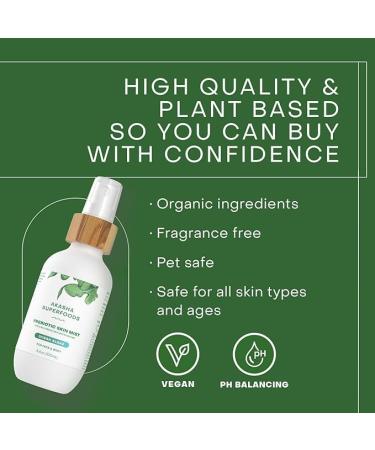 Akasha Prebiotic Skin Mist - 3.4oz I Organic Facial Mist with Sea Kelp Extract, Face Spray for Naturally Restoring The Skins Microbiome, Helps Acne, Psoriasis & Sunburn*, Anti Aging Skin Care (2) - Buy Online on GoSupps.com