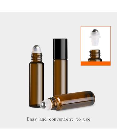 MerrQchang Pack of 24 Empty 10ml Glass Roller Bottles - Small Glass Roller Bottles with Stainless Steel Roller Balls for Essential Oils & Aromatherapy - Buy Online on GoSupps.com