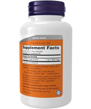 NOW Supplements L-Proline 500mg Capsules 120 Count - Buy Online on GoSupps.com