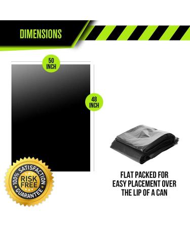 Aluf Plastics 65 Gallon Trash Bags Heavy Duty (50 Pack) - 1.5 MIL | Large Black Garbage Can Liners for Contractor, Lawn, Leaf, Outdoor, Commercial, Toter - PG6-6551 - Buy Online on GoSupps.com