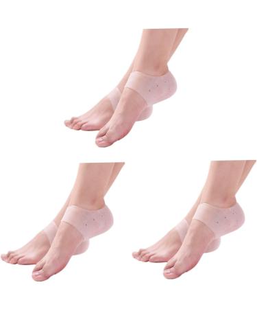 NOLITOY Gel Heel Socks - 3 Pairs of Women's White Foot Protectors | Silicone Gel Material for Comfort & Relief - Buy Online on GoSupps.com