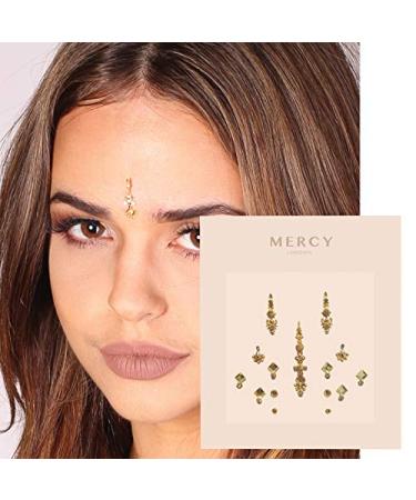 Gigi Gold Bindi Crystal Indian Bindi Face Jewels Gold Multi Packet
