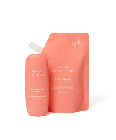 HAAN - Toothpaste + refill no fluoride and natural ingredients Life's a Beach 205 ml - Refillable and vegan